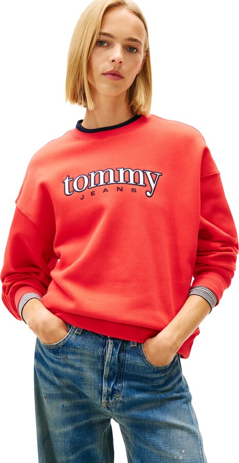 Tommy Jeans Womens Boxy Applique Crewneck Sweatshirt