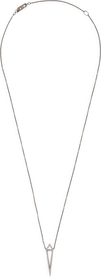 Eva Fehren Blackened White Gold and Diamond Dagger Necklace
