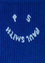 Thumbnail for your product : Paul Smith Women's Blue 'Happy' Ribbed Socks