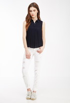 Thumbnail for your product : Forever 21 collared sleeveless crepe polo