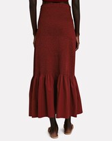 Thumbnail for your product : A.L.C. Lyra Smocked Poplin Midi Skirt