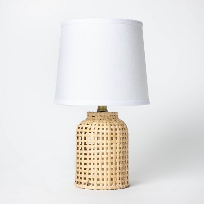 Cylinder Rattan Accent Lamp Brown - ThresholdTM