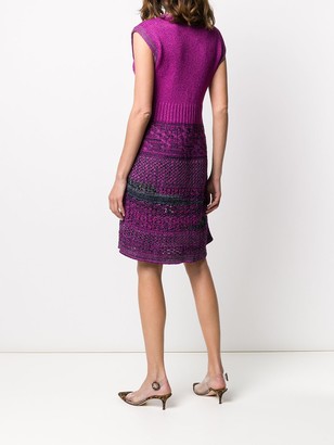 Chanel Pre Owned 2010s Jacquard Knit Fitted Dress