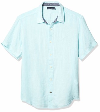 Mens Aqua Linen Shirt | Shop the world’s largest collection of fashion ...