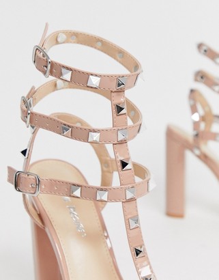 Public Desire Finally studded heeled sandal in blush