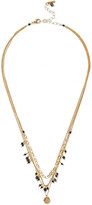 Thumbnail for your product : Chan Luu 18-karat Gold-plated Sterling Silver, Pietersite And Spinel Necklace