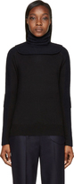 Thumbnail for your product : Toga Black & Navy Removable Collar Sweater