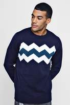 Thumbnail for your product : boohoo Chevron Colour Block Jumper