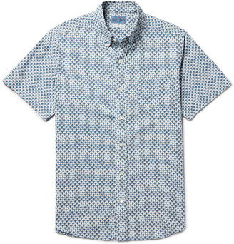 Blue Blue Japan Button-down Collar Printed Cotton Shirt