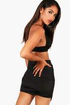 Thumbnail for your product : boohoo Rouched Wrap Slinky Mini Skirt