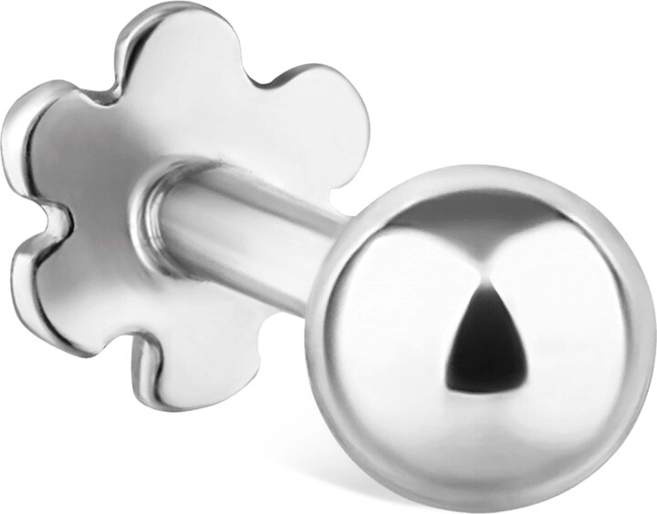 Maria Tash White Gold Ball Threaded Stud Earring