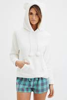 Thumbnail for your product : Forever 21 Plush Pom Drawstring PJ Hoodie