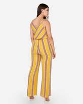 Thumbnail for your product : Express Striped Surplice Tie Front Jumpsuit