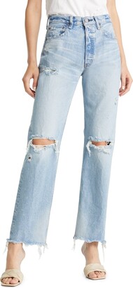 Moussy Vintage Odessa Distressed Wide Leg Jeans