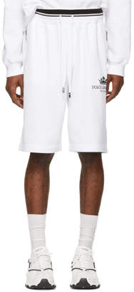 Dolce & Gabbana White Crown Basketball Shorts