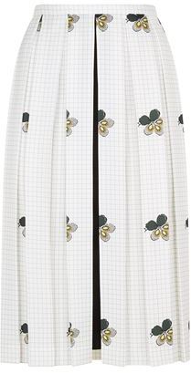 Victoria Beckham Printed Pleated Midi Skirt