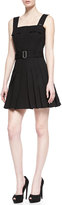 Thumbnail for your product : Alexander McQueen Belted Square-Neck Pleated Dress