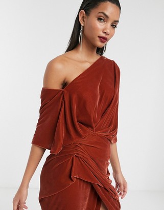 ASOS EDITION drape asymmetric maxi dress in velvet