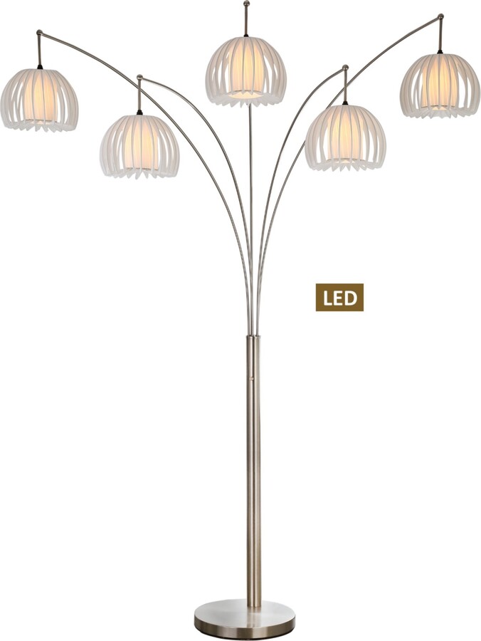 Arch Brushed Steel Led Floor Lamp, Micah Arched Floor Lamps
