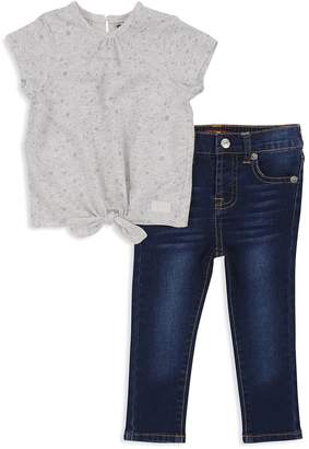 7 For All Mankind 7 For All Mandkind Girls' Tie-Front Tee & Skinny Jeans Set