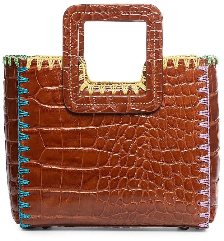 STAUD Mini Shirley Crochet Edge & Leather Top Handle Bag ShopStyle