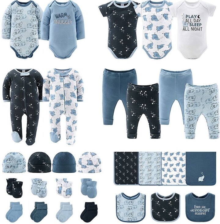 The Peanut Shell Blue Elephant 30-Piece Layette Gift Set