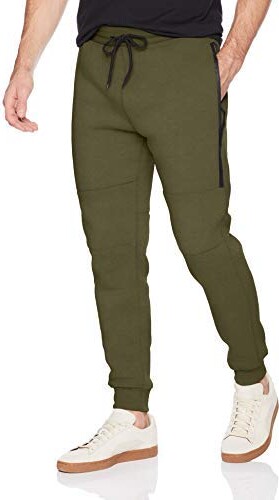 Southpole Mens Basic Jogger Fleece Pants Moto and Zipper Details 
