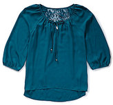 Thumbnail for your product : Soulmates 3/4-Sleeve Lace-Back Peasant Top