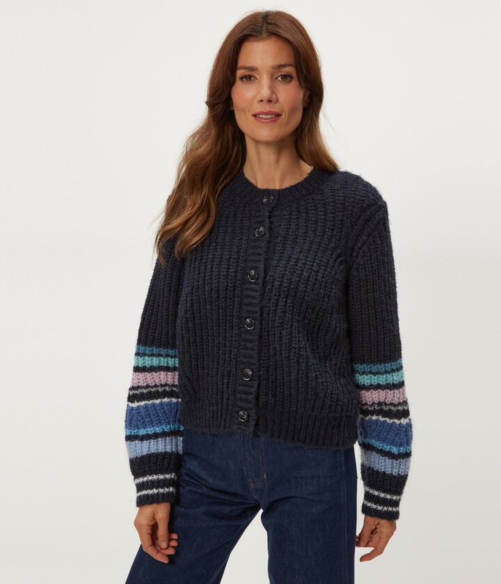 Michael Stars Lumi Striped Crew Cardigan