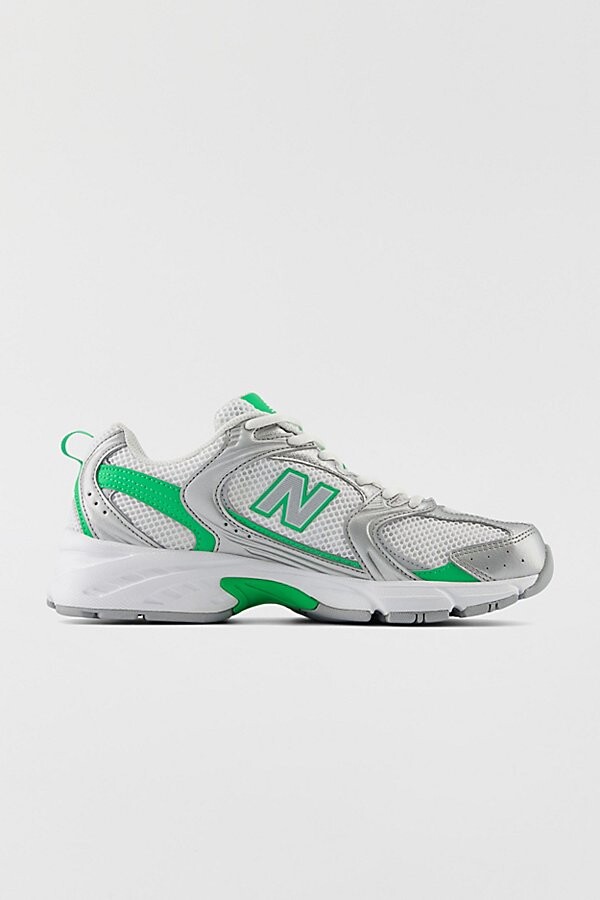 New Balance Women's 530 Sneaker in Silver Metallic/Linen