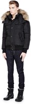 Thumbnail for your product : Mackage Quentin Black Down Bomber Jacket With Fur Trimmed Hood