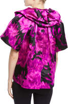 Thumbnail for your product : Marc Jacobs Rosette-Collar Velvet-Bow Carnation-Print Silk Blouse