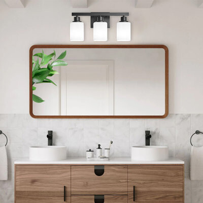 Brayden Studio Wall Lights Fixtures, Vanity Lights With Square Frosted Glass, E26 Wall Sconces Lighting