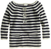 Thumbnail for your product : J.Crew Girls' cashmere sweater in embellished stripe