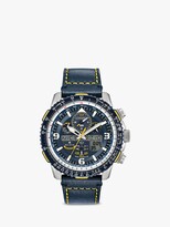Thumbnail for your product : Citizen JY8078-01L Men's ProMaster Skyhawk AT Chronograph Eco-Drive Leather Strap Watch, Navy
