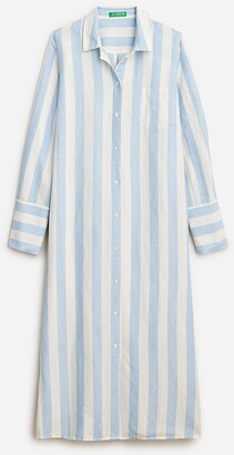 J.Crew Long beach shirt in striped linen-cotton blend