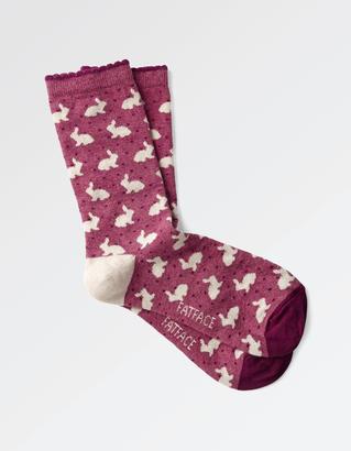 Fat Face One Pack Multi Bunny Socks
