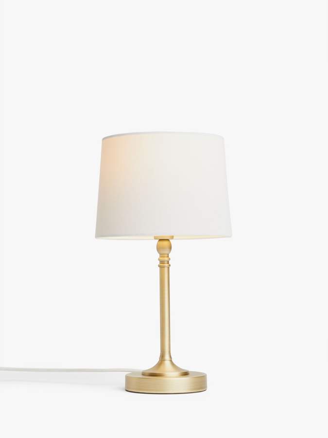 Ivory/Gold Illuminate Hebi Glass Curved Arm Touch Petite Table Lamp With Frosted Bell Shape Shade 