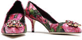 Thumbnail for your product : Dolce & Gabbana Crystal-embellished Floral-print Jacquard Pumps