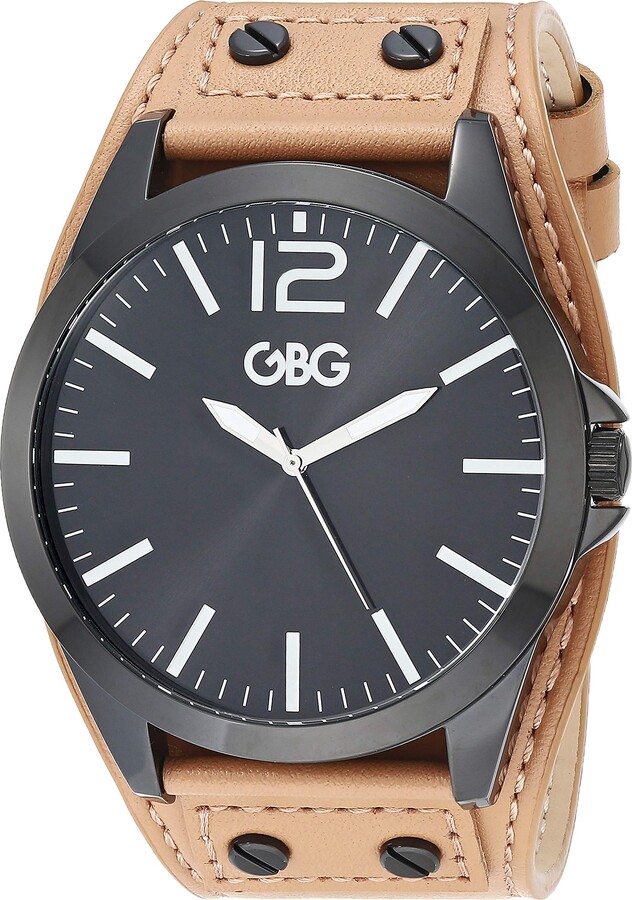 guess watch men's leather strap