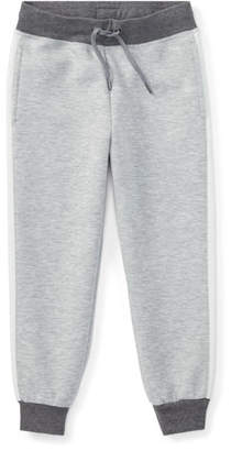 Ralph Lauren Childrenswear Double-Knit Colorblock Tech Pants, Gray, Size 2-4