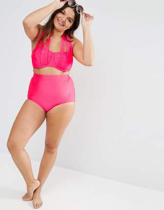 Monif C Pink Strappy Bikini Top