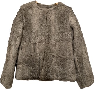Suncoo Grey Rabbit Coat for Women