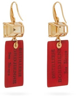 Francesca Villa Easy Living Citrine & 18kt Gold Drop Earrings - Red