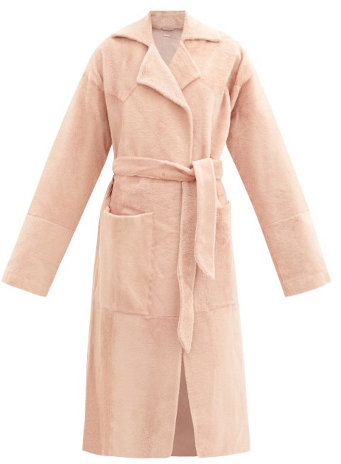 pale pink wrap coat