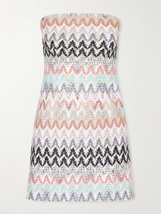 Missoni Striped Metallic Crochet-knit Mini Dress - Multi