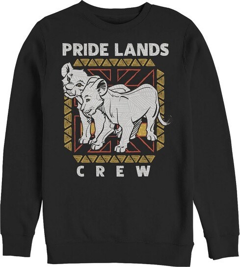 The Lion King Men's Lion King Simba & Nala Pride Lands Crew Sweatshirt - Black - 3X Large