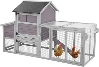 Mobile Chicken Coop On Wheels With Nest Box & Large Poultry Cage