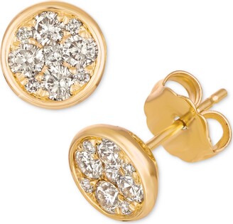 LeVian Strawberry & Nude Diamond Cluster Stud Earrings (1/2 ct. t.w.) in 14k Rose Gold (Also Available in Yellow Gold)