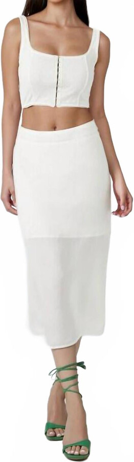 Fore Collection Hook-And-Eye Cropped Tank Top In Cream